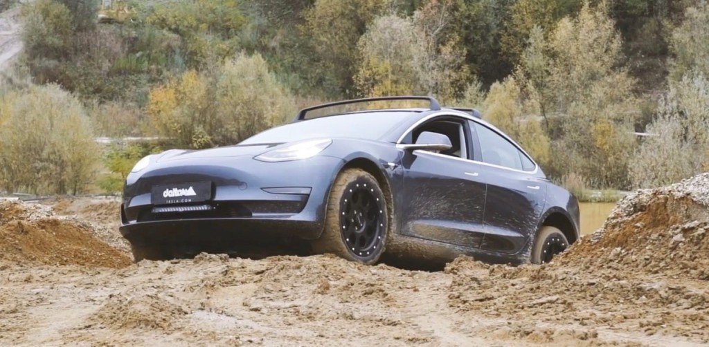 Tesla Model 3 is turned into an off-road vehicle with a tuning pack